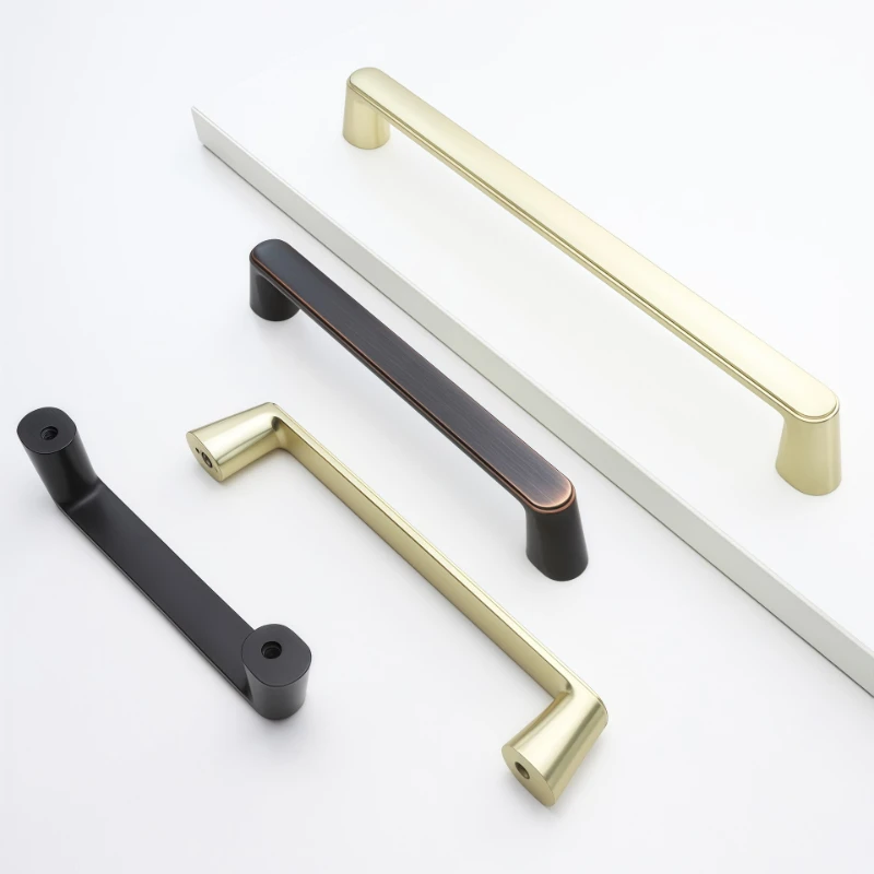 Cabinet Handle Matte Gold Black Cabinet Door Handles Zinc Alloy Drawer Knobs Pulls Kitchen Furniture Handle Hardware