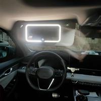 3 Led Light Modes Stepless Dimming Visor Makeup Mirror Rechargeable Touch Sensor Cosmetic Mirror Large Screen Car Vanity Mirror