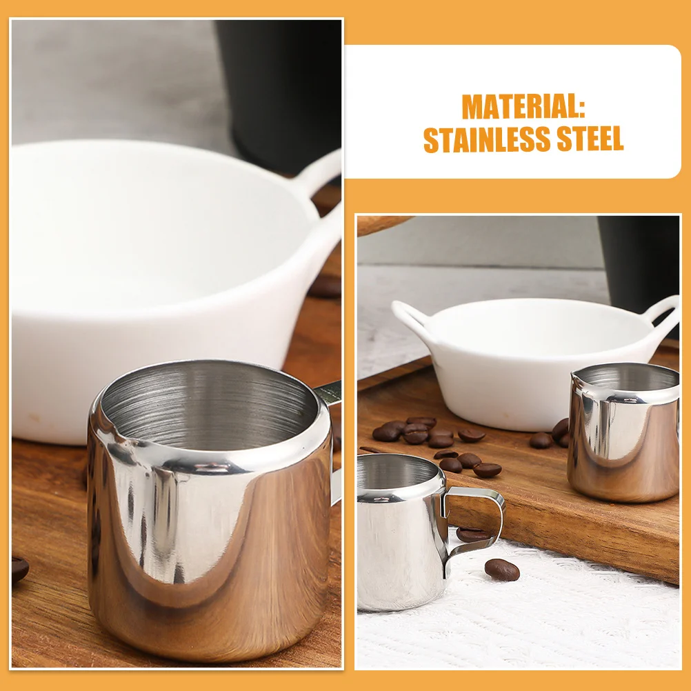 3 قطع من أباريق تبخير الإسبريسو المصنوعة من الفولاذ المقاوم للصدأ، تصميم أنيق لزبد الحليب، فن اللاتيه والصلصة، إبريق مزبد #3