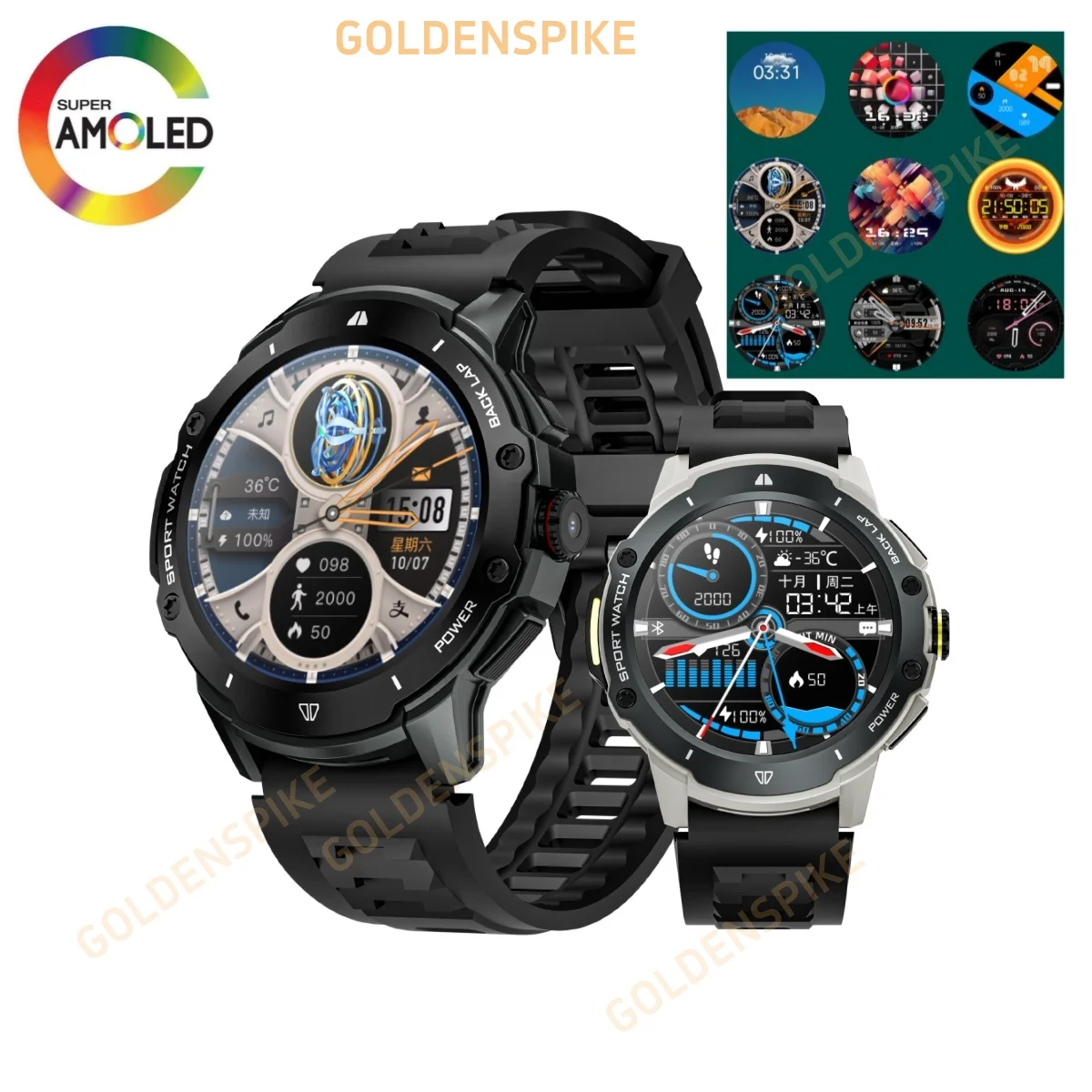 4G شبكة Smartwatch 1.43 بوصة شاشة AMOLED مع كاميرا 200 واط فتحة للبطاقات SIM نظام تحديد المواقع واي فاي جوجل بلاي الديناميكي الهاتفي أندرويد ساعة ذكية #1