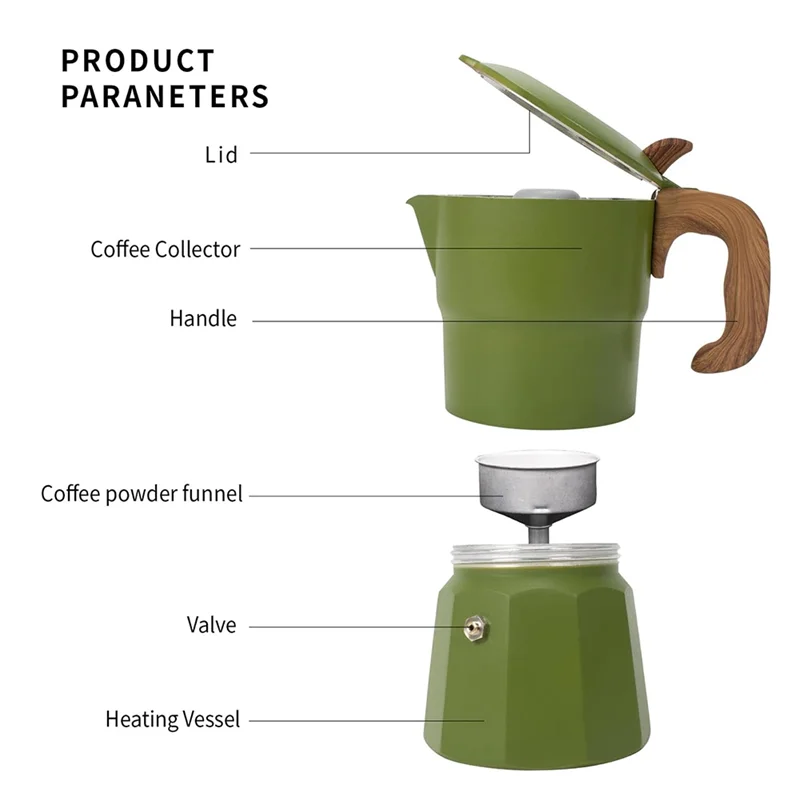 AF93-поглощающая кофеварка для эспрессо и кофеварка, классическая итальянская кофеварка, горшок для мока, модная кофеварка в старом стиле, горшок для мокко