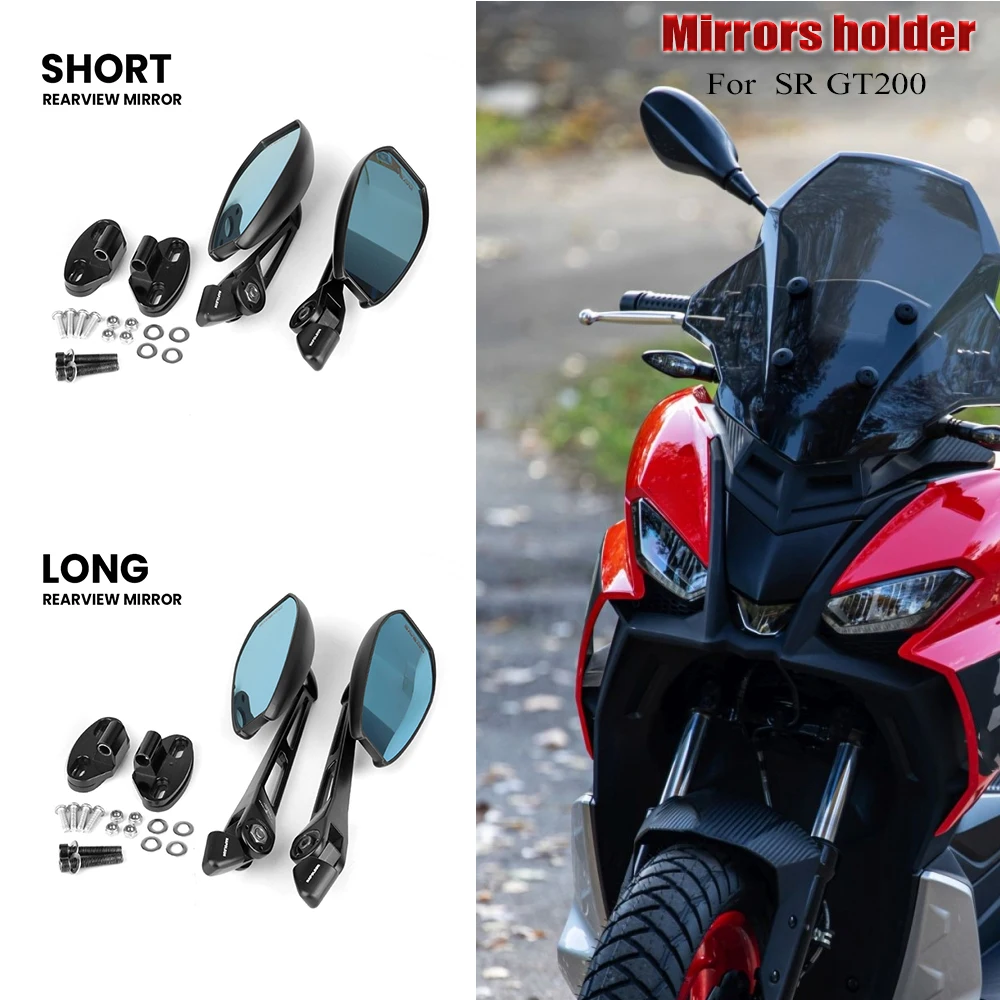 

Motorcycle Accessories rearview Mirrors Bracket Kit Windshield Rearview Mirrors Holder For Aprilia SR GT200 SR GT 200 srgt 200