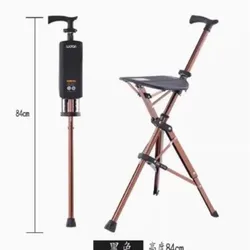 High Quality Aluminum Alloy Foldable Walking Cane Stick With Seat Adjustable Elderly Crutch Chair With Stool