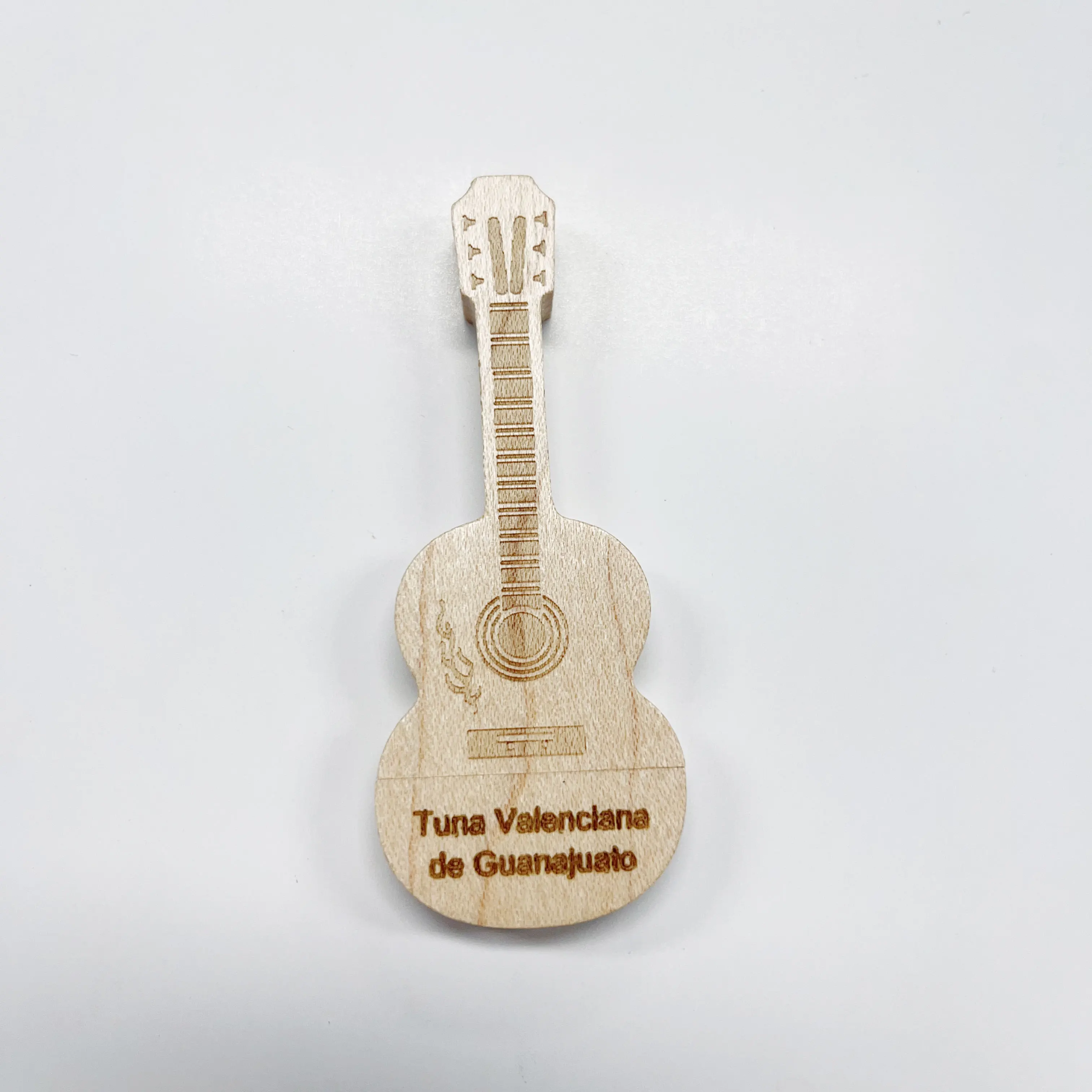 50pcs Maple Wood Guitar USB 2.0 Flash Drive Cool Creative Gift Memory Stick 64GB Free logo External Storage 32GB 16GB 8GB 4GB