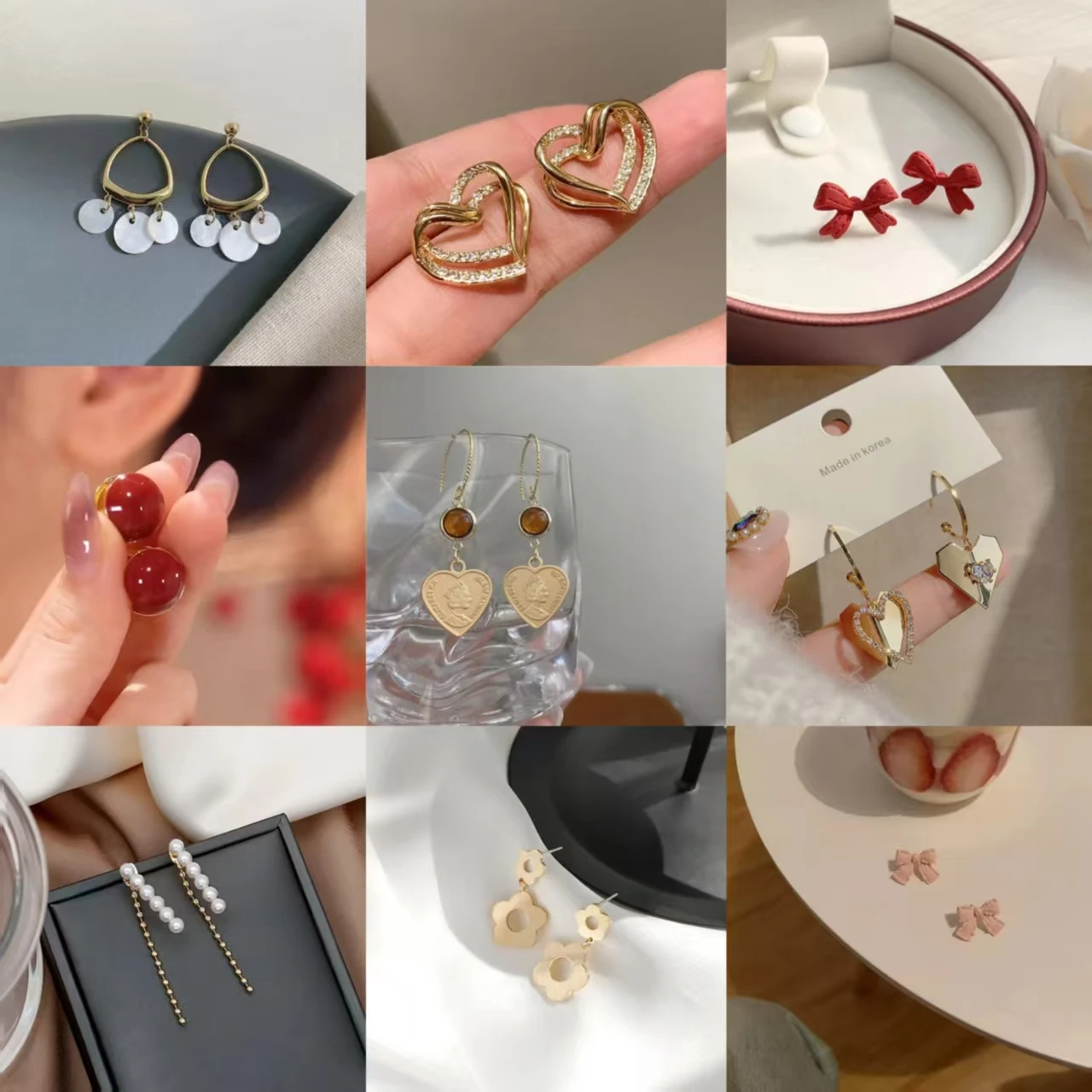2026 New Women Earrings Alloy Red Bow Stud Earrings Fashion Cute Sweet Jewelry For Daily Casual Party Beautiful Girls