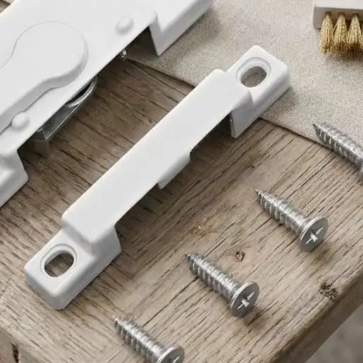 Heavy Sliding Window Lock Set 5-Pack Zinc Alloy Security Latch For Vinyl Aluminum PVC Doors Easily Install White Finish