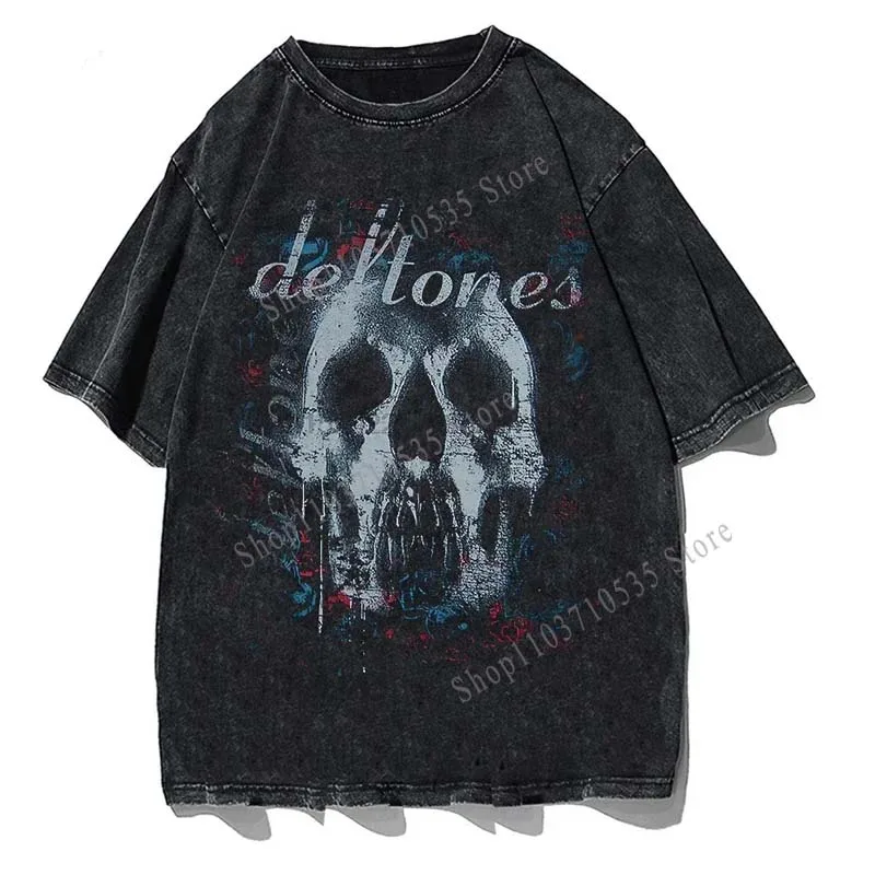 Deftones Graphic Printed Tshirt Vintage Cotton Loose Oversize T Shirt Fashion Men Casual Streetwear Tees Tops Aesthetic Clothes