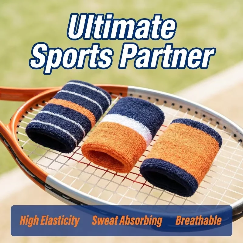 

Tennis Badminton Basketball Wristbands, Pure Cotton Towel Fabric, Soft Skin-Friendly, Sweat Absorbing & Wiping, Non-Slip Wear Re