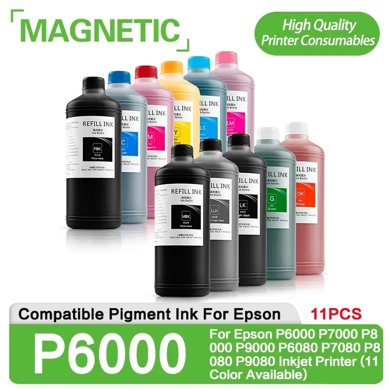 

1000ML Waterproof Pigment Ink For Epson P6000 P7000 P8000 P9000 P6080 P7080 P8080 P9080 Inkjet Printer (11 Color Available)