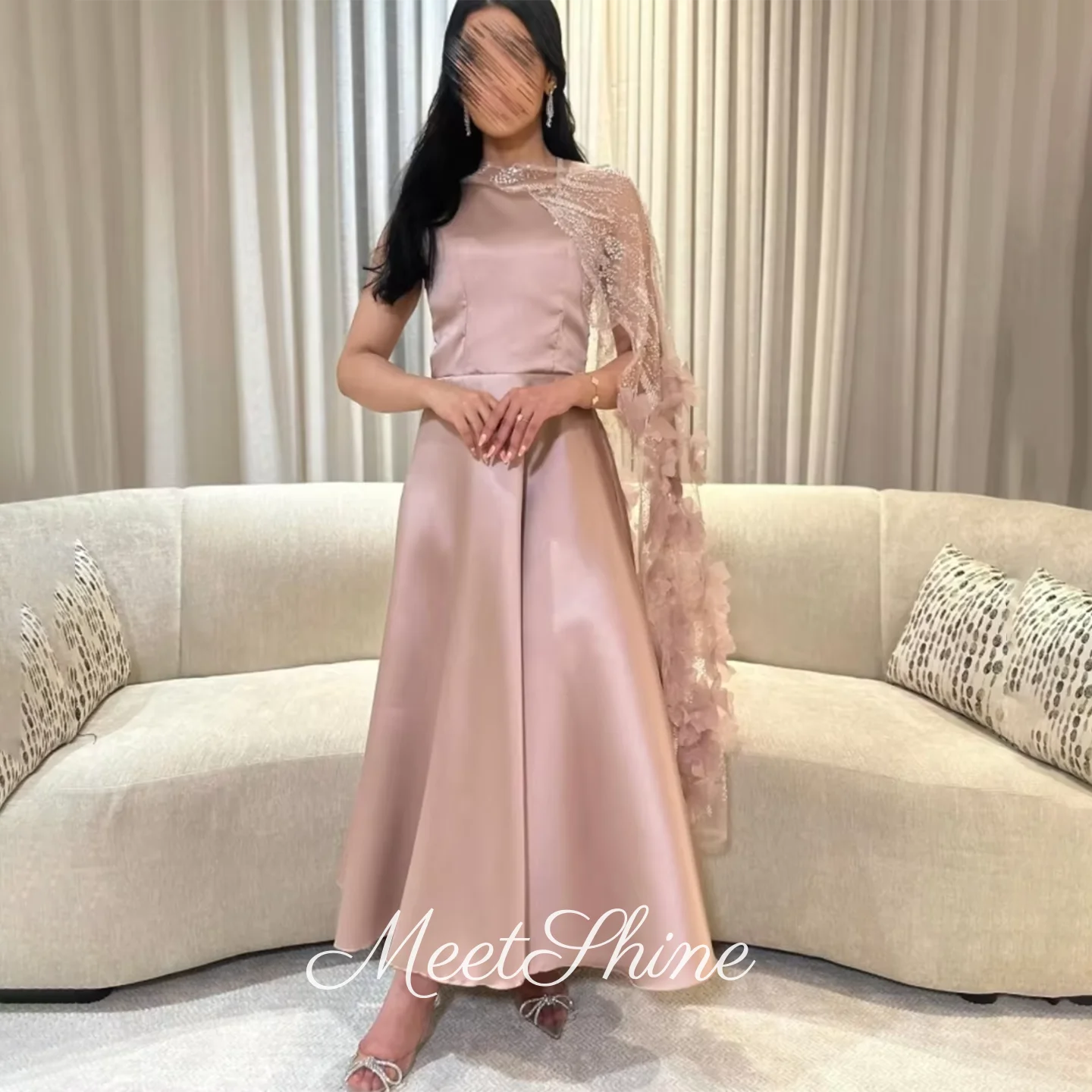 

Pink Stain Sequins Prom Dress for Woman Evening Dress Sequined Crystal Beads Customized Saudi Arabia Wedding Dress 2025