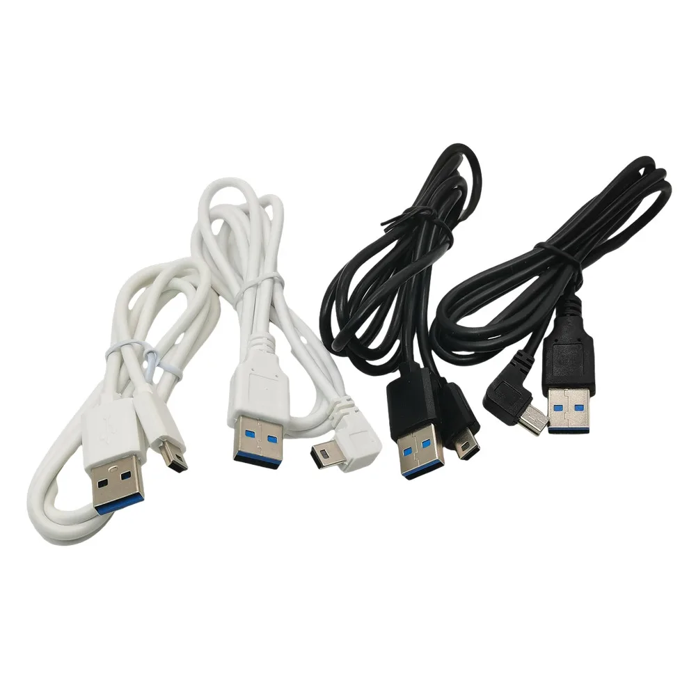 Kolanko 90 stopni Mini USB linia danych prawy kolanko T-port V3 Mini Miniusb kabel ładujący 1M biały czarny