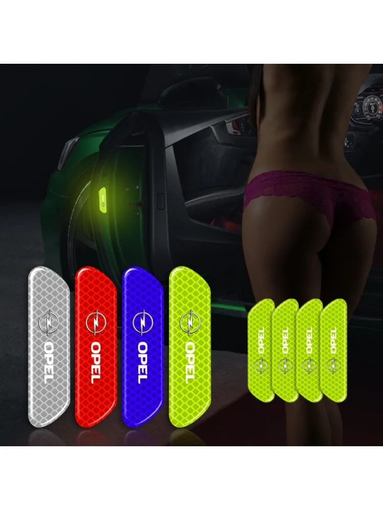 Bandes réfléchissantes pour porte de voiture, autocollants d'avertissement de sécurité pour Opel Astra j g Insignia Corsa d Vectra c Zafira a, Gadgets automobiles, 4 pièces