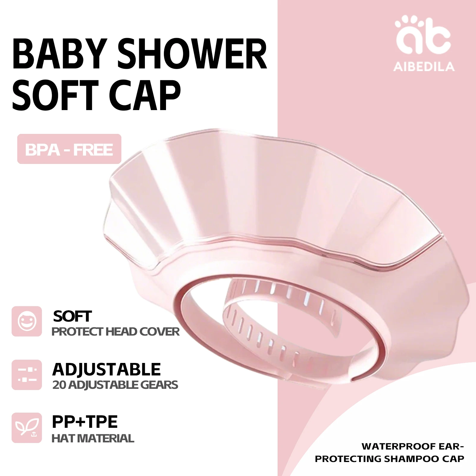 AINEDILA bébé douche casquette souple réglable cheveux lavage chapeau Protection des oreilles sûr shampooing bain doux chapeau enfant cheveux lavage outil de sécurité