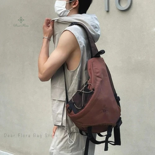 Imagen 2 del producto Nuevo bolso cruzado de nailon ligero portátil Y2k, mochila de moda, bolso de hombro de viaje, mochila informal para deportes al aire libre, paquetes de pecho Unisex