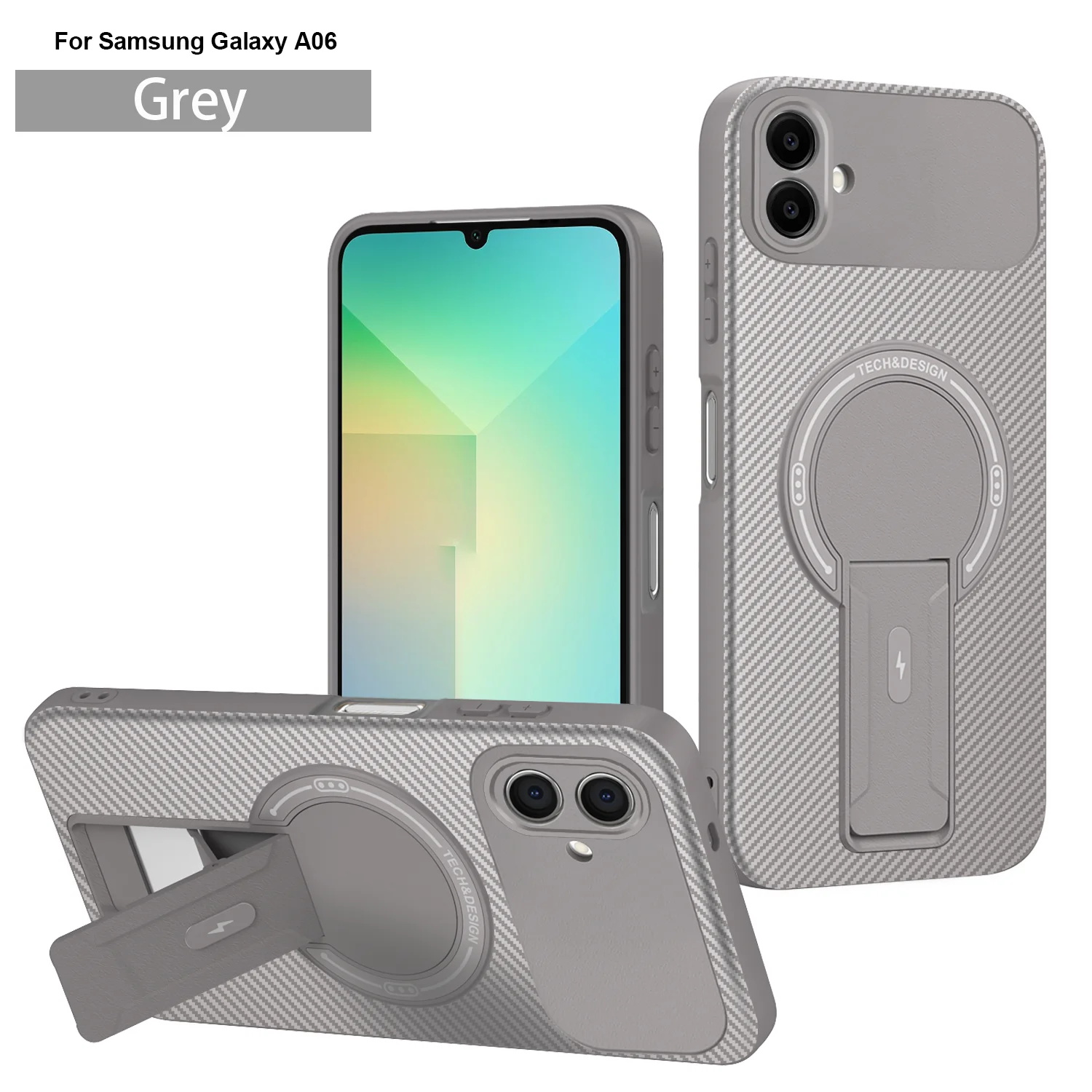 10 قطعة حلقة شفط مغناطيسية قوية حافظة لهاتف سامسونج A17/A07/S25 FE Edge/A56/A36/A16/A06/S24 Ultra Plus 4G 5G ألياف الكربون #2