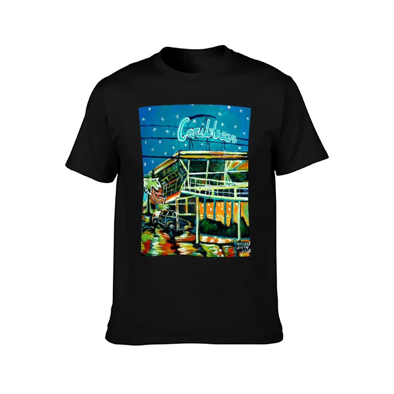 Caribbean Motel - NJ T-Shirt Vintage Style Printed Top T-Shirt