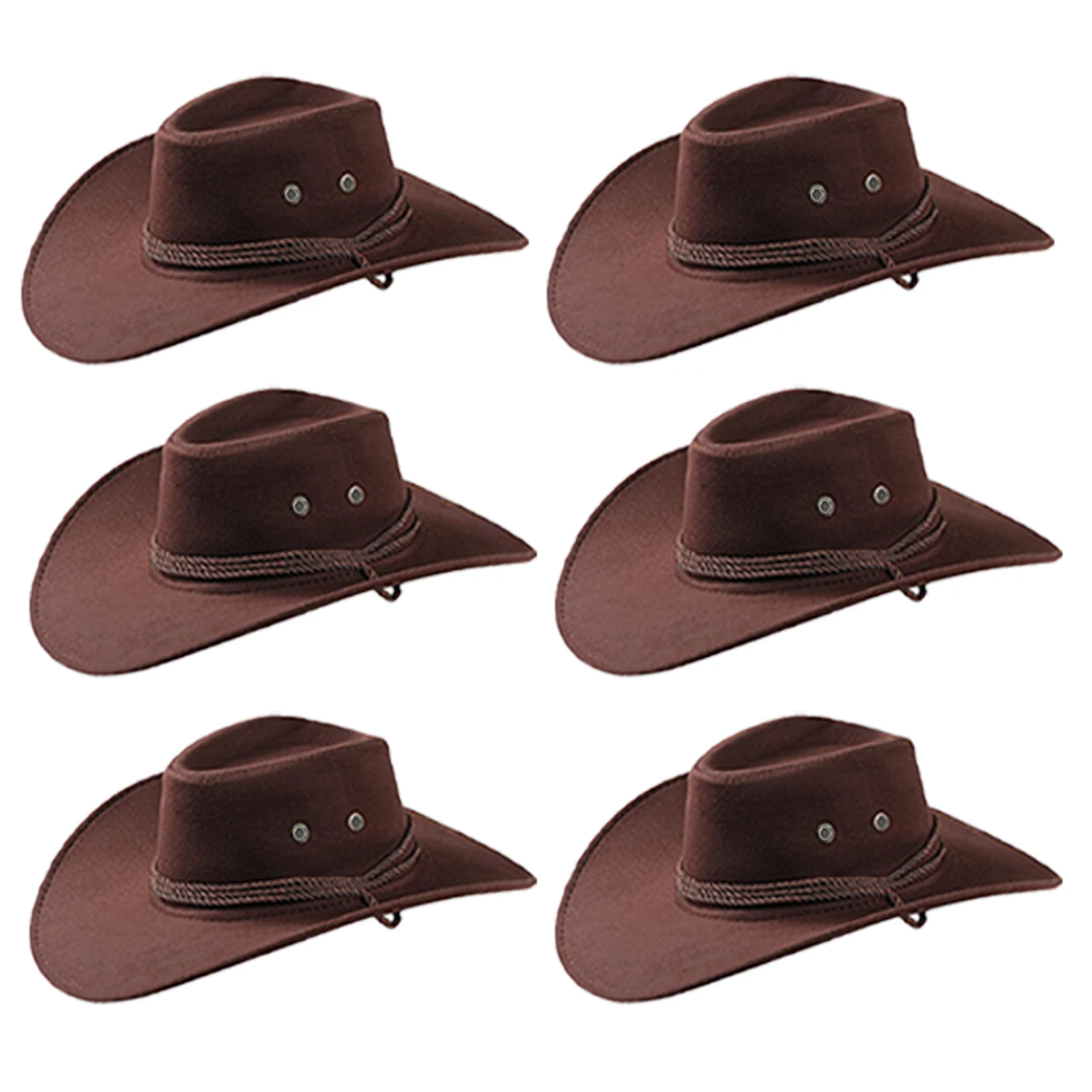 6-24 Set Cowboyhoeden voor mannen en vrouwen, cowboyhoed voor vrijgezellenfeest, cowboyhoeden met bandana's voor bruidsdouche