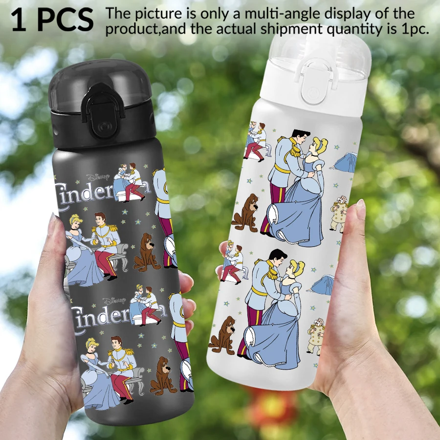 1 قطعة ديزني سندريلا/الأمير/الحفز 26 أوقية زجاجة ماء بلاستيكية كوب رياضي كهدية عيد ميلاد/العودة إلى المدرسة #4