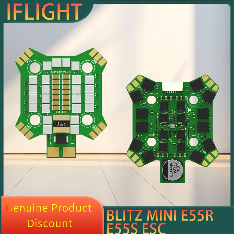 

IFlight BLITZ Mini E55R / E55S BLHeli32 2-6S ESC DShot150/300/600/MultiShot/OneShot 20x20mm for RC FPV Freestyle Racing Drone