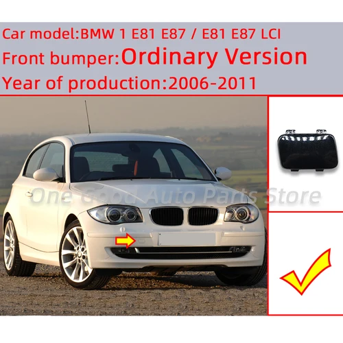 Imagen 2 del producto Gancho de remolque para parachoques delantero, tapa de cubierta de ojo, carcasa embellecedora pintada para BMW 1 E81 E82 E87 E88 m-sport 2006-2013, decoración de cubierta de remolque
