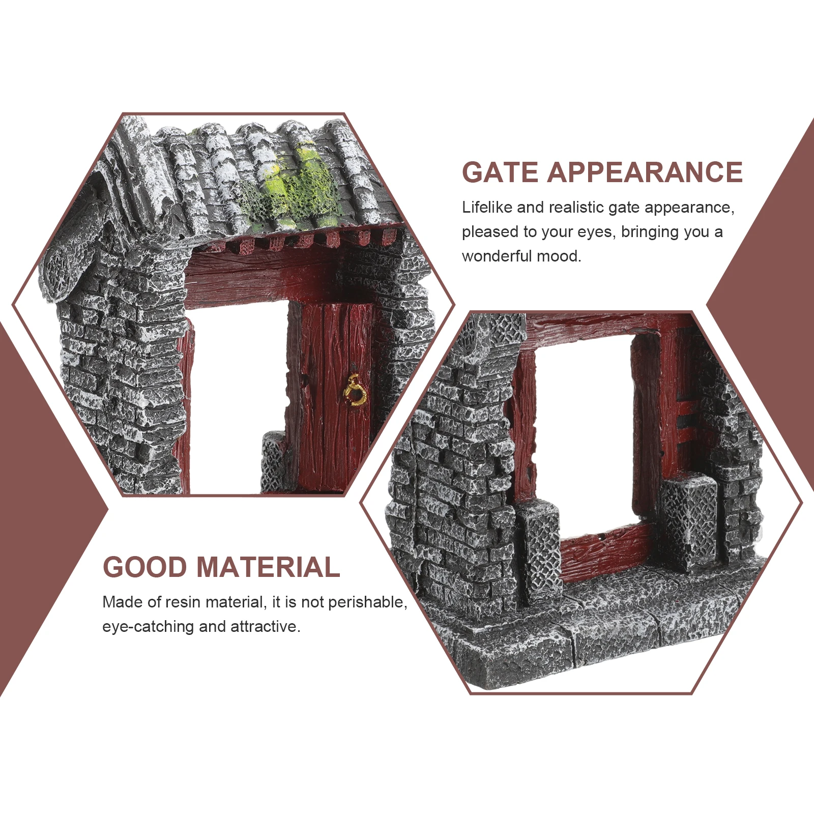 

Resin Gate Decor Fish Tank Craft 7931 Micro L Decoration S Table Aquarium Prop Underwater Statue Gardening