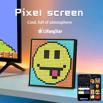 LED Pixel Display APP Control Programmable Night Light DIY Text Pattern Animation for Home Decoration, Bedroom, Game Room, Bar