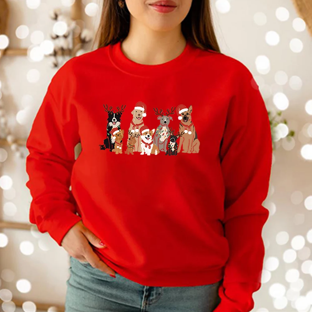 Christmas Dog Sweatshirt Cute Dog Christmas Shirt Christmas Sweater Aesthetic Holiday Tops Dog Owner Christmas Gift