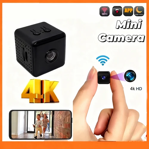 Nueva Mini cámara 4K para el hogar, pequeña cámara inalámbrica Wifi, actualización al aire libre, detección de movimiento de mascotas para bebés, cámara de red doméstica de seguridad
