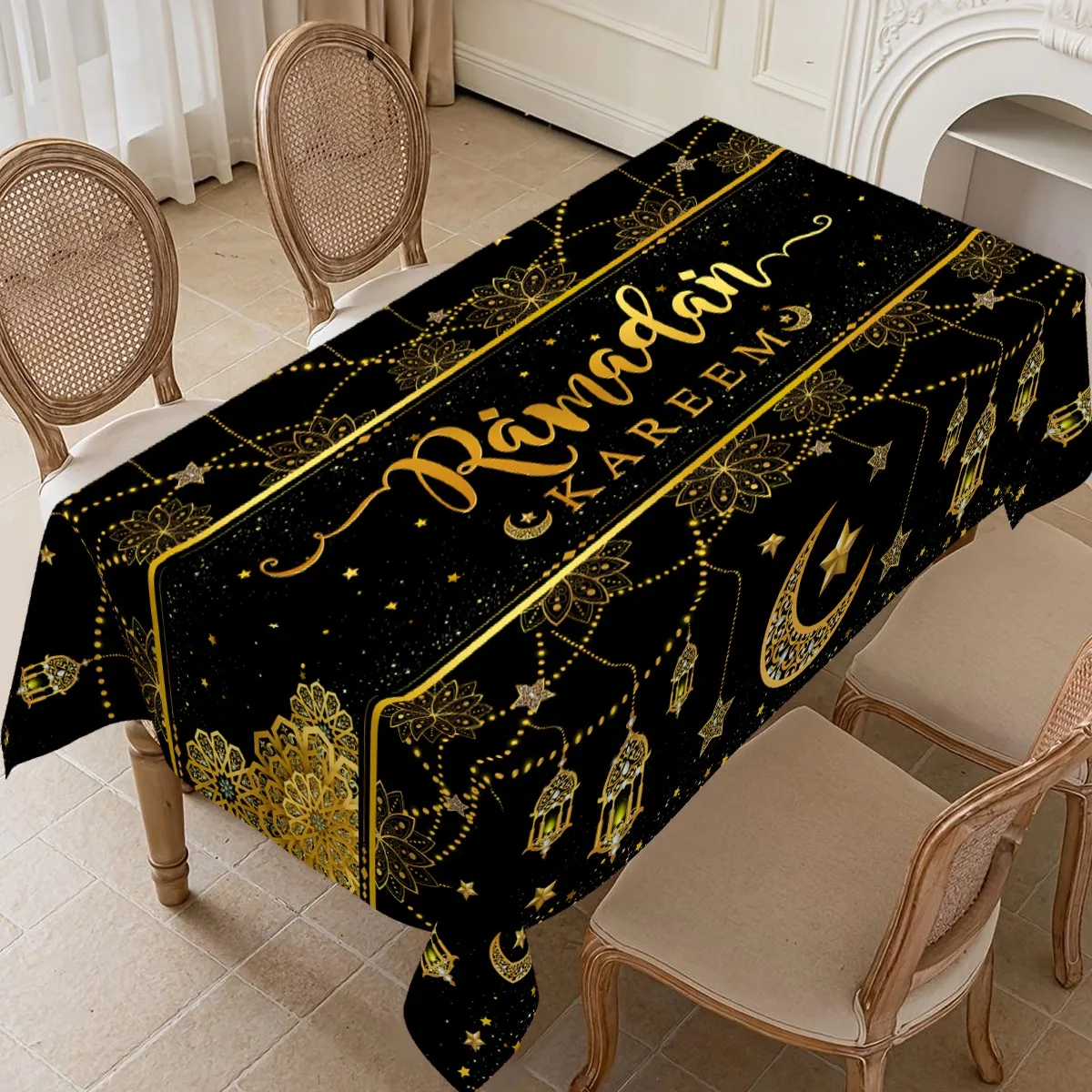 رمضان كريم مفرش المائدة القلعة غطاء الطاولة زينة رمضان للمنزل 2026 ديكور الحفلات الإسلامية هدايا عيد الأضحى #3