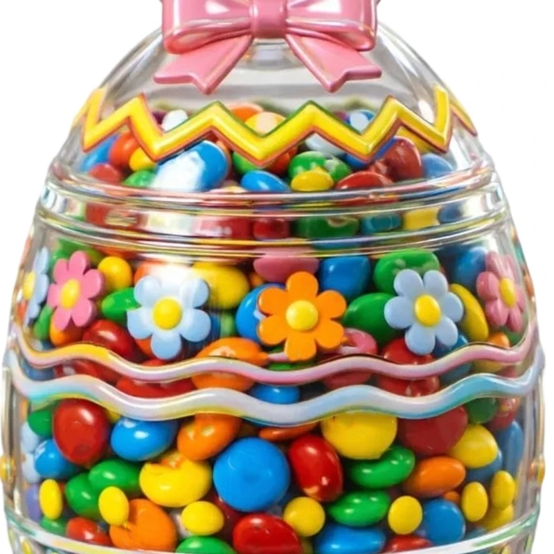 F68E Clear Easter Decorative Bottle For Candy Treats Storage And Centerpieces Decors