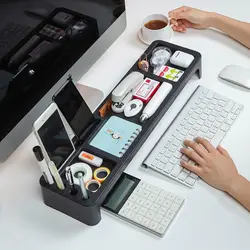 Office Desk Keyboard Storage Rack Desk Organizer Desktop Storage Holder Multifunction Cosmetic Storage Shelf Computer Desk