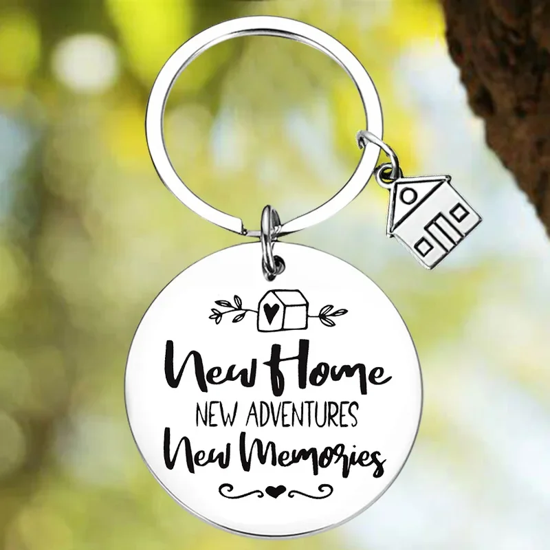 New Housewarming Home Gifts Keychain Pendant New Home, New Adventures Key Chain Family and Friends Gift