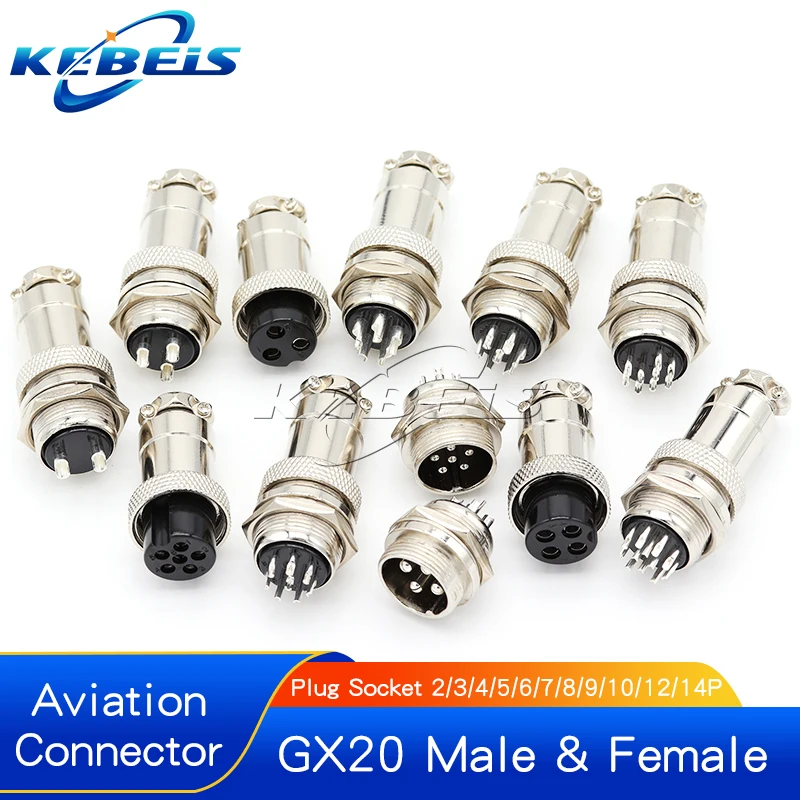 

1set GX20 aviation plug and socket connector GX20-2/3/4/5/6/7/8/9/10/12 core connector connector 20mm