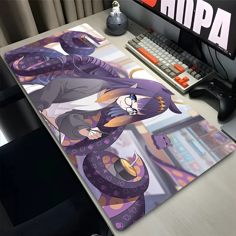 Mauspad Laptop Anime Erweiterte Desktop-Matte H-hololive Ninomae Ina Nis Computer Gamer Mousepad Gaming Zubehör Tastatur Pad