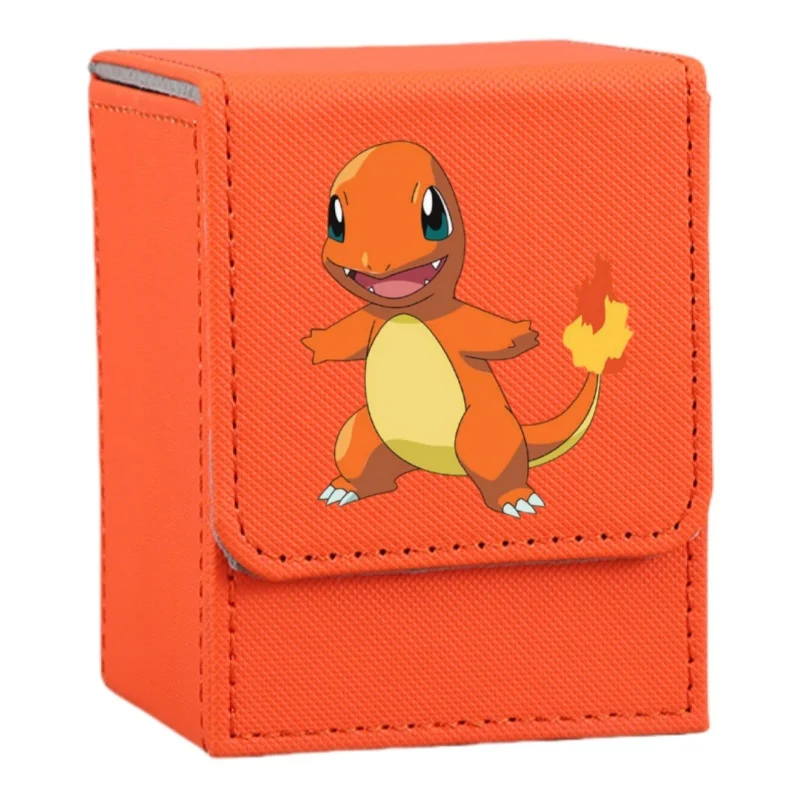 Pokemon Gengar Custodia per carte Psyduck Squirtle Bulbasaur Charmander Snorlax Fai da te in pelle Action Toy Figure Anime Game Collection Box