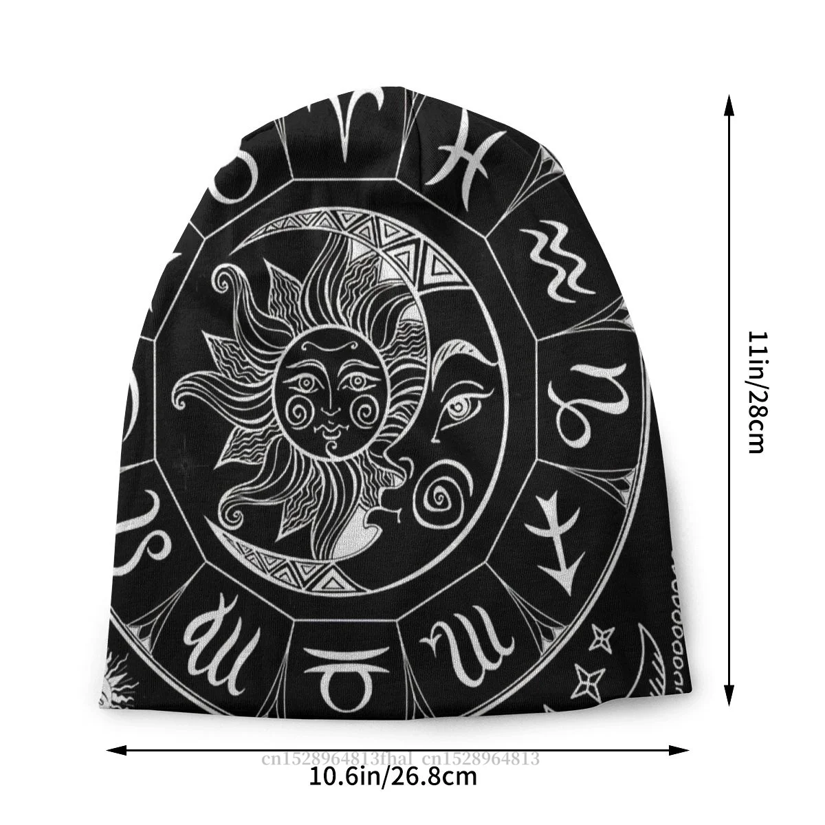 Astrology Black And White Bonnet Homme Outdoor Skullies Beanies Hat Triple Moon Art For Men Women Creative Cotton Hats