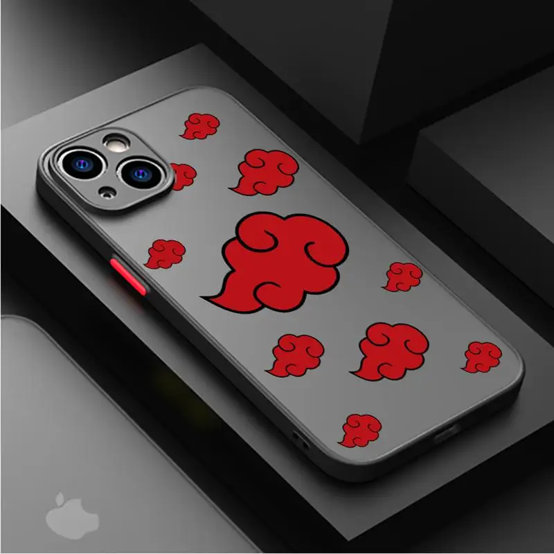 Akatsukis-Narutos Case For Apple iPhone 15 11 14 13 12 Pro 7 XR X XS Max 8 Plus 6 6S SE 2022 15Pro Black Matte Phone Funda