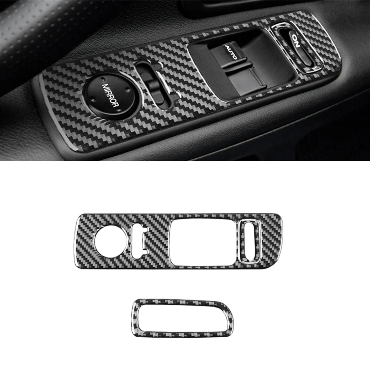 For Honda S2000 2000-2009 LHD Soft Carbon Fiber Window Lift Switch Button Panel Cover Trim Sticker Accessories