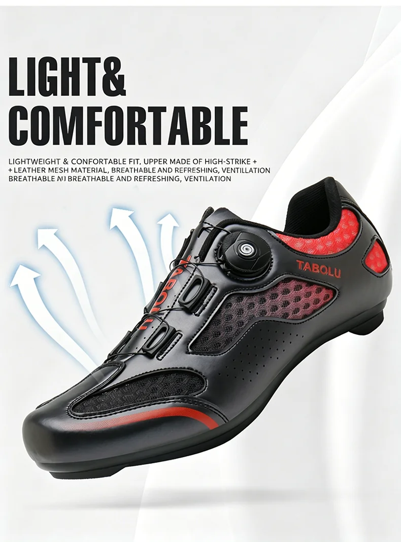 Unisex-Fahrradschuhe für Rennräder, atmungsaktiv, rutschfest, verschleißfest, Pedalschuhe für den Außenbereich, Wettkampf-Fahrradschuhe – Detail 7