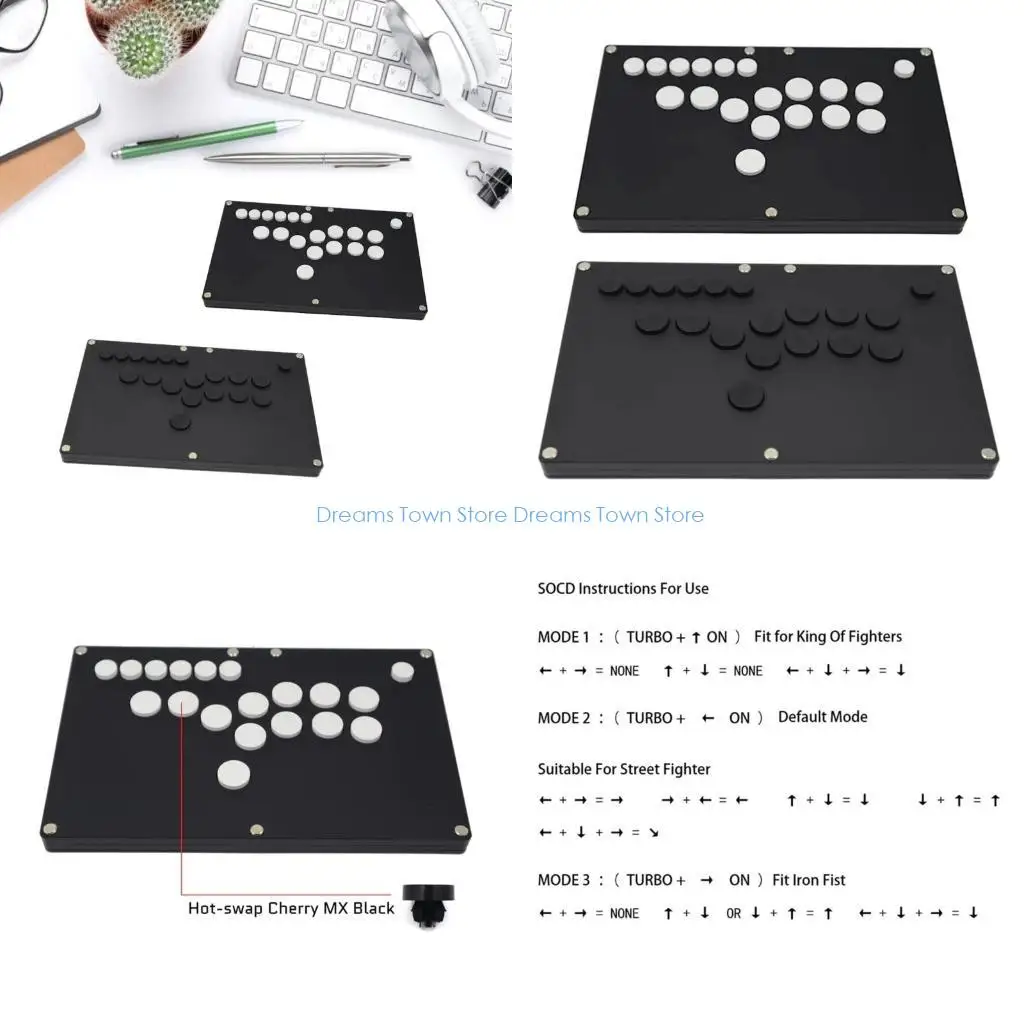 

HX6A аркадный джойстик Street Fighters контроллер Fight игровой контроллер механическая кнопка подходит для ПК прочный