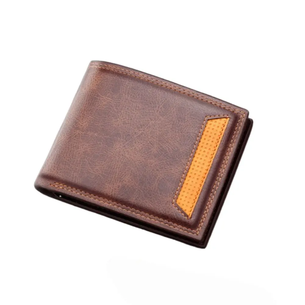 محفظة رجالية قصيرة محمولة مقاومة للماء رقيقة وناعمة 2 أضعاف محفظة متينة مقاومة للاهتراء حامل بطاقة المحفظة #1