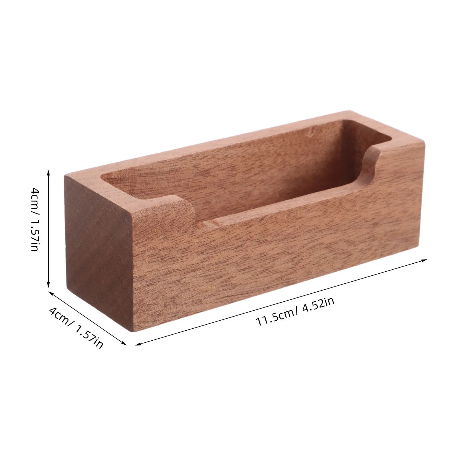Light Brown Wood Business Card Holder Desktop Name Card Display Stand Organizer Office Desk Storage Wooden Memo Storage Box