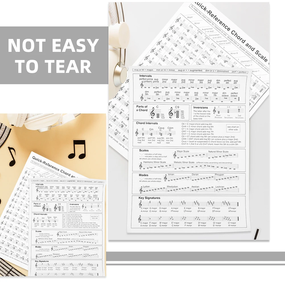 

Portable Harp Chord Poster Chart for Beginners Fingering Practice Tool Lightweight Paper Material Easy to Carry for Music