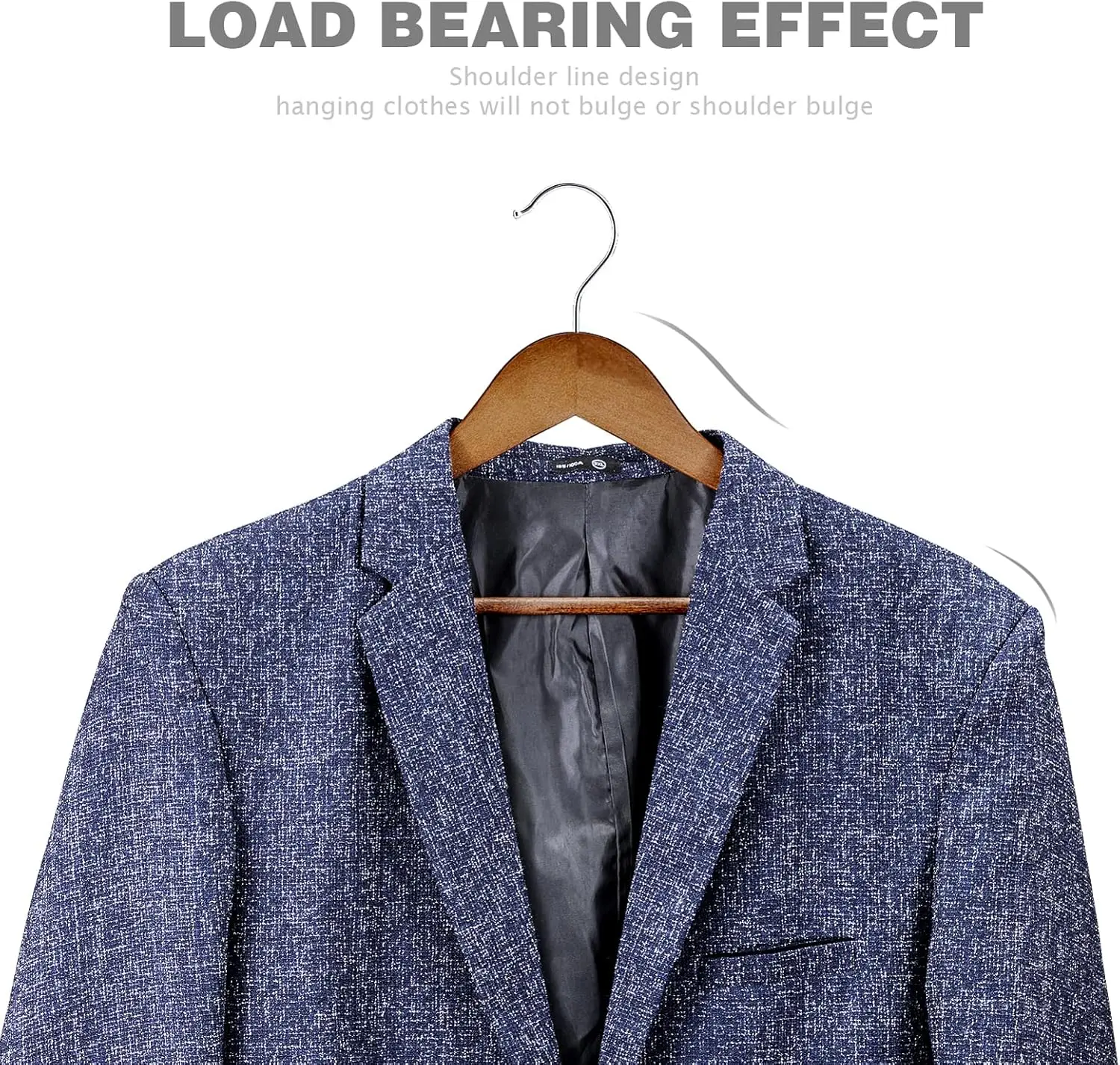 5/10/20Pcs Vintage Wooden Coat Hangers Smooth Wood Suit Hangers with Non Slip Pants Bar Hanging Rack Closet Organization