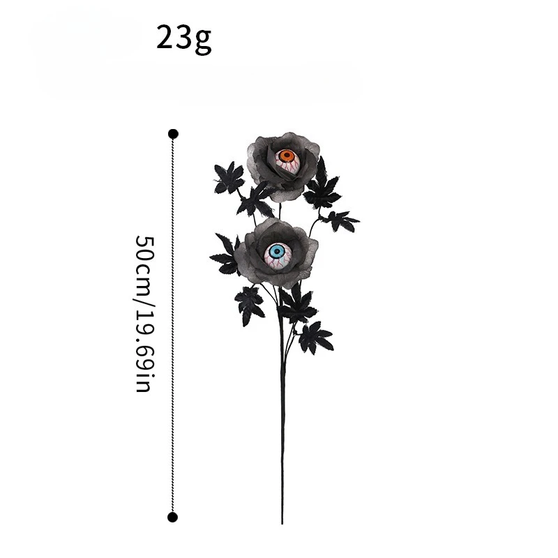 Halloween Eyeball Flower Pick Ornament, Spooky Artificial Flower Dark Gothic Style, Creepy Table Floral Arrangement Decoration