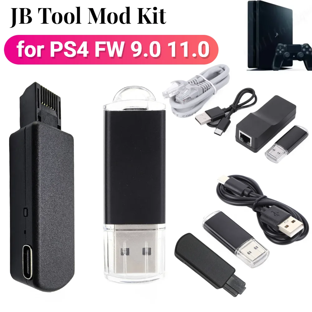 One-Key JB Tool Mod Kit USB Dongle with Type-C Cable Modification Kit Game Accessories for PS4/PS4 Pro/PS4 Slim 9.0-11.0 System