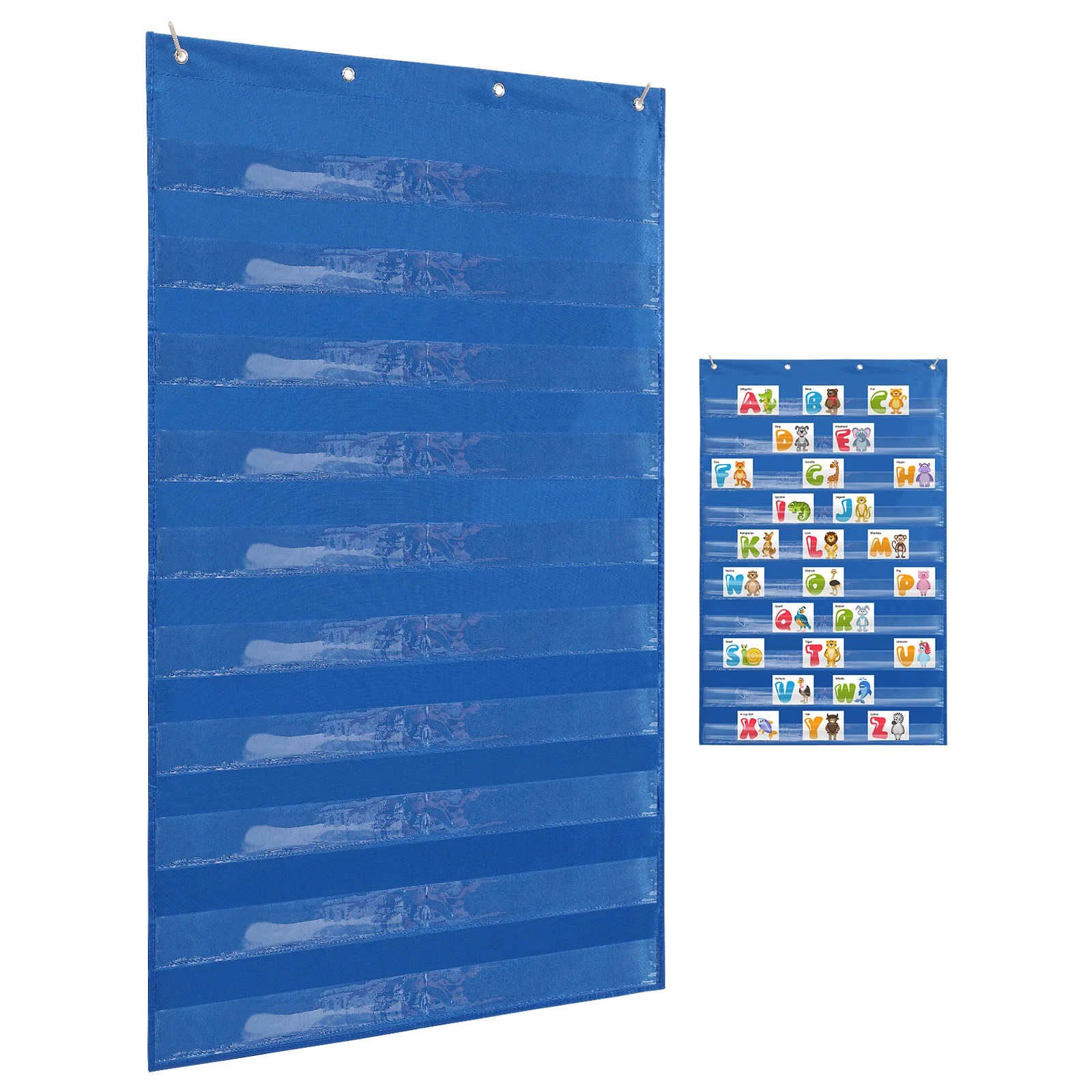 

1pc 10 Transparent Card Insert Hanging Pockets Wall Storage Organizer for Classroom Learning Polyester