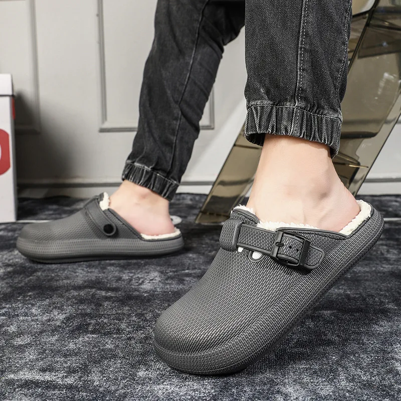 Cloud Clogs รองเท้าแตะขนสัตว์ผู้ชายผู้หญิงรองเท้าฤดูใบไม้ร่วงฤดูหนาว WARM คู่รองเท้าแตะกันลื่นแฟชั่นรองเท้าแตะกลางแจ้ง