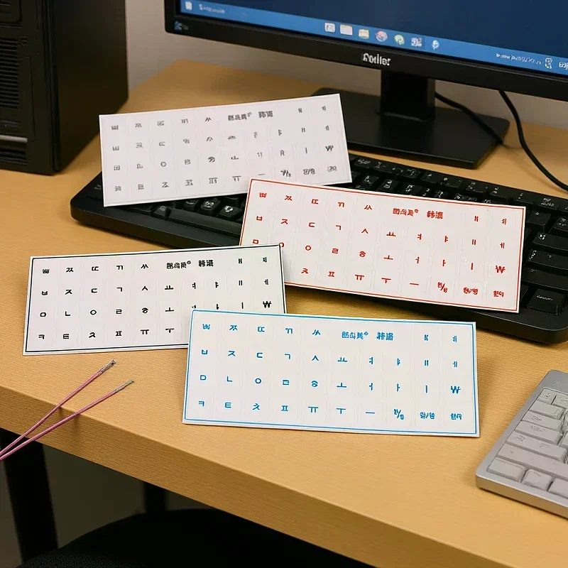 [Korean Language] Tear-Off Film Keyboard Sticker Desktop Laptop Key Sticker Single Film Universal Transparent Engraving Sticker