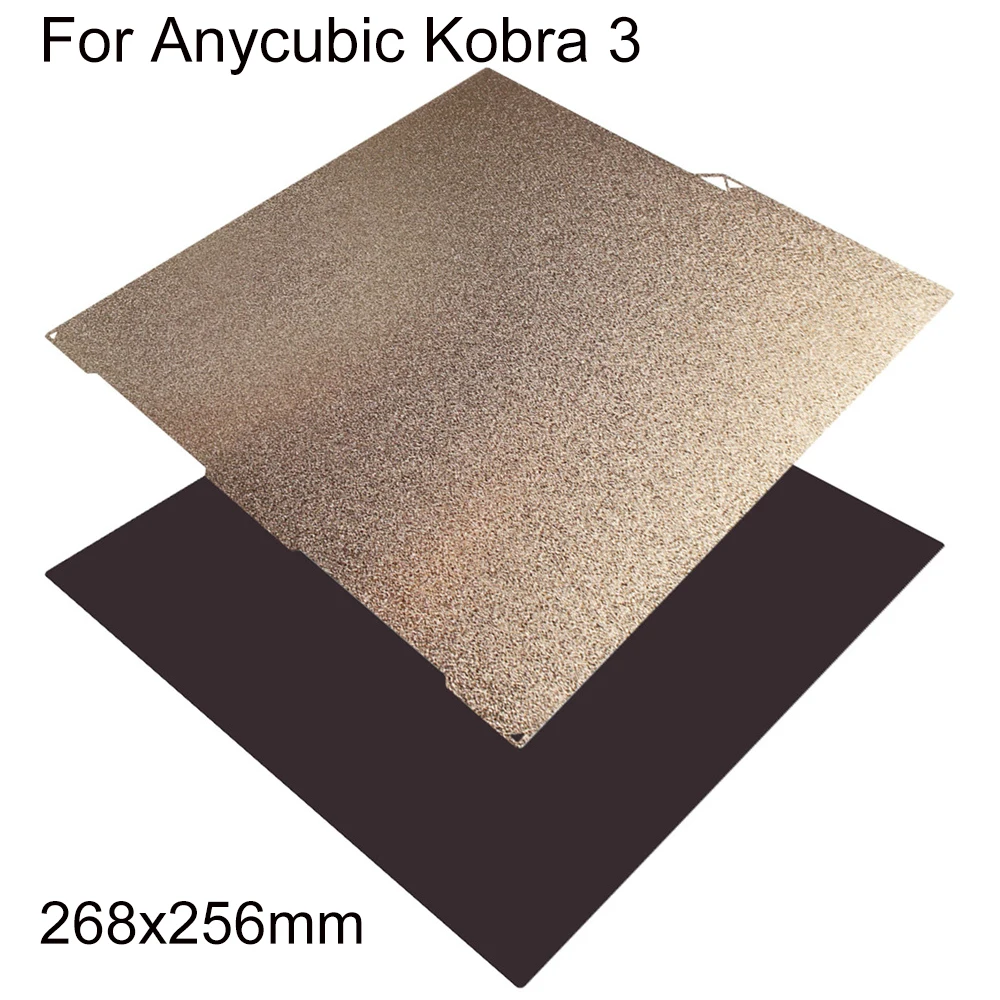 

New PEI Powder Sheet 256x268mm Double Sided PEI Powder Steel Plate For Anycubic Kobra 3 Build Plate 3D Printer Accessories